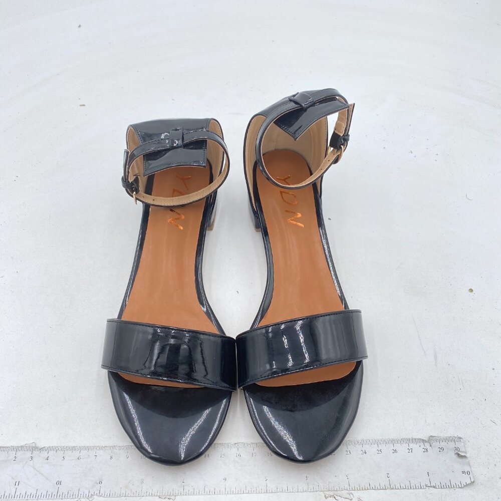 Ydn Black Block Low Heel Sandals Open Toe Ankle S… - image 3